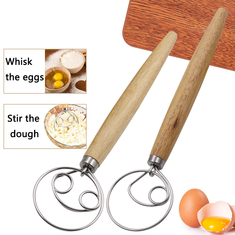 Danish Pancake Pan - Cortador de Pan para Cocina, Batidor