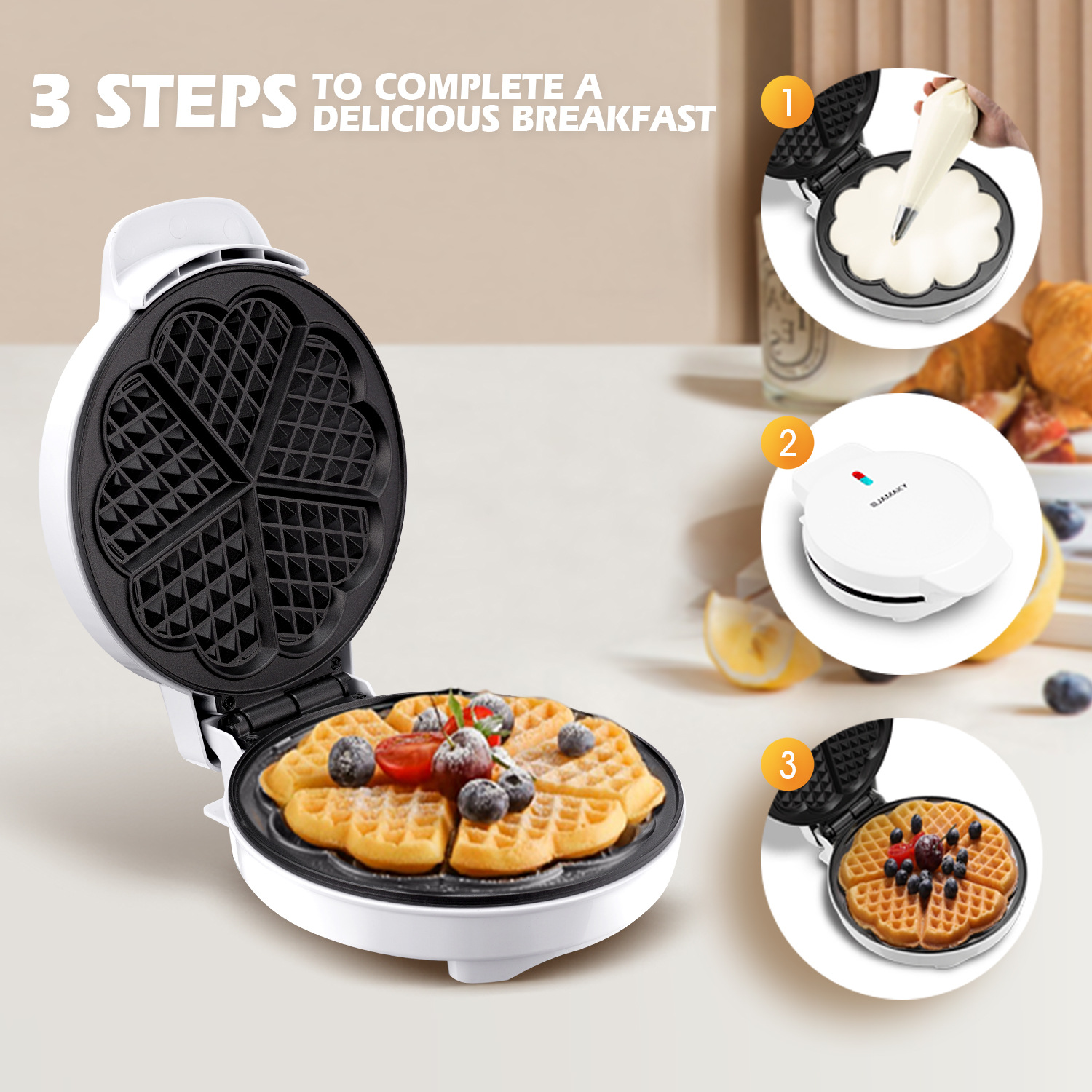 Moldes para gofres para desayu - Mini Pancake Griddle reseña y precio