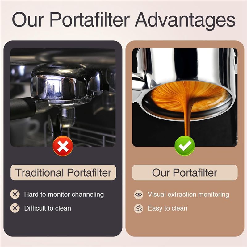 Portafiltro sin fondo ABUN de  - Breville Espresso Barista Express reseña y precio