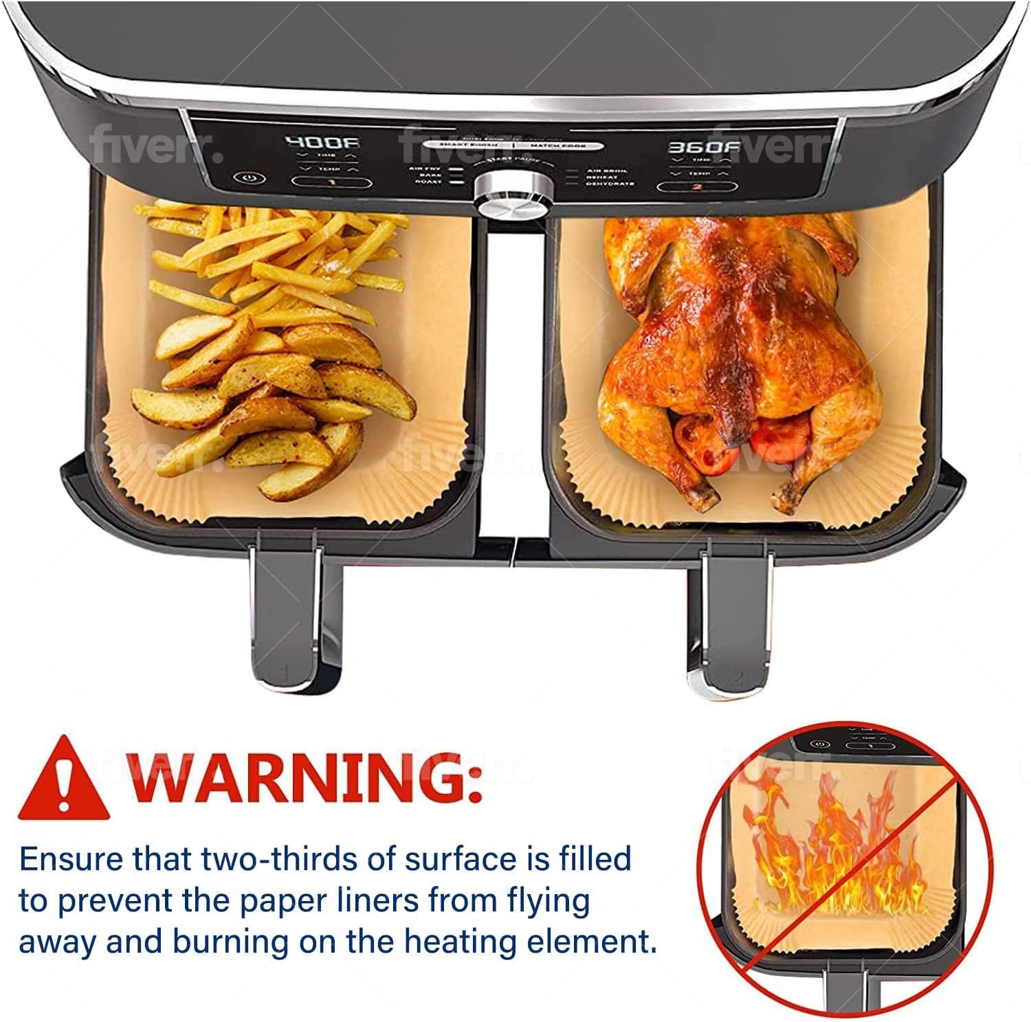 Freidora de aire, papel para h - Ninja Air Fryer Af300 reseña y precio